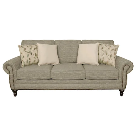 Traditional Styled Sofa with Nail Head Trim